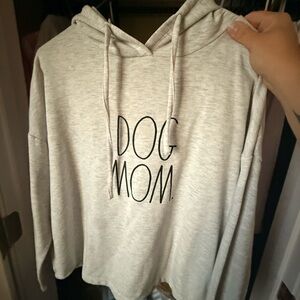 Rae Dunn Cream 'Dog Mom' Hoodie